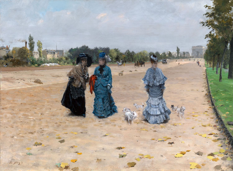 Giuseppe De Nittis, Avenue du Bois de Boulogne (1874), olio su tela. Collezione privata